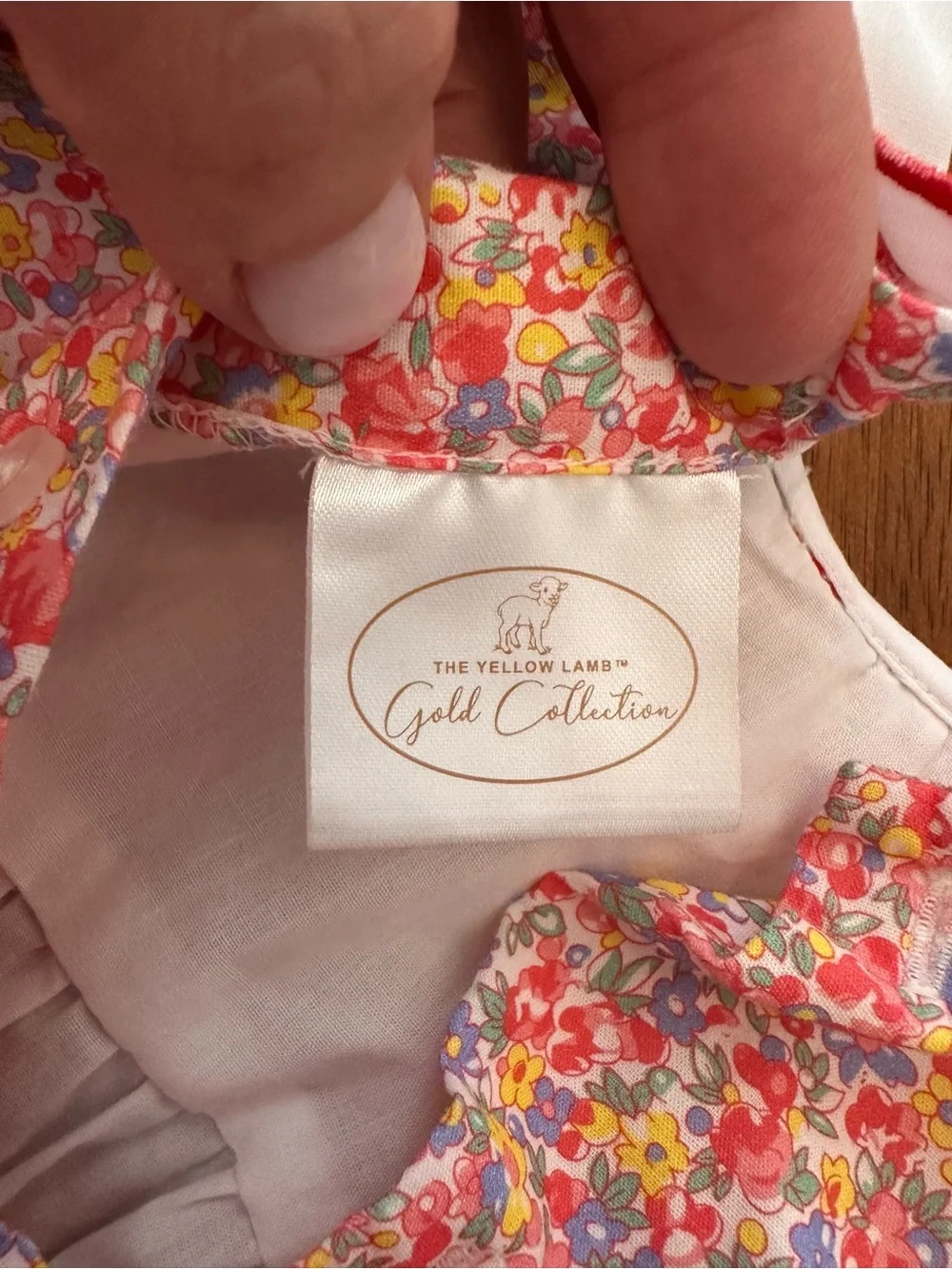 Red Floral Smocked Baby One-Piece with Embroidered Collar